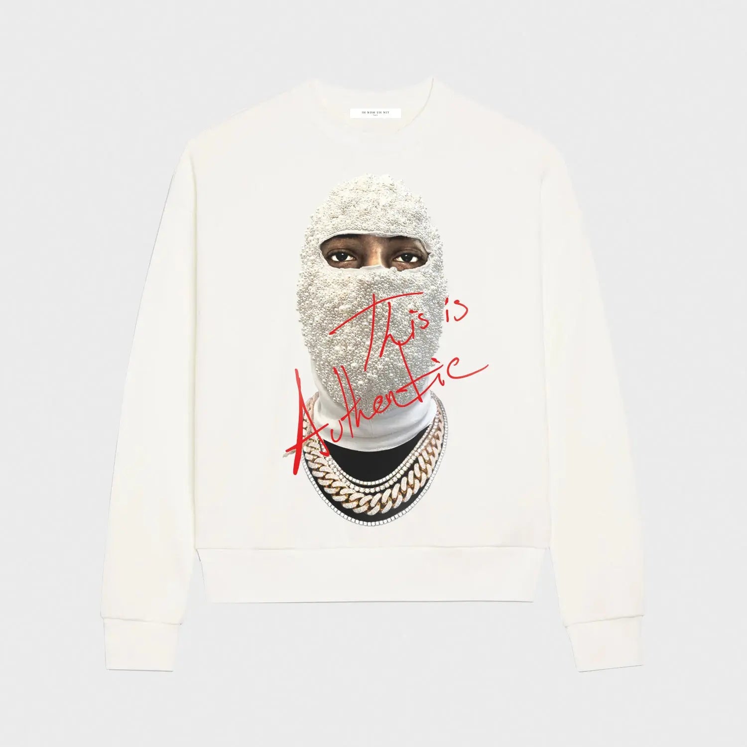"This is authentic" CREWNECK with mask - IH NOM UH NIT