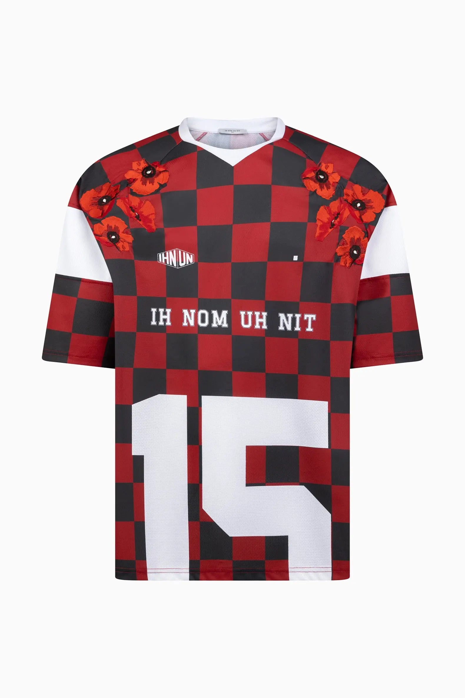 Checkered Floral Football Jersey Ih Nom Uh Nit t-shirt