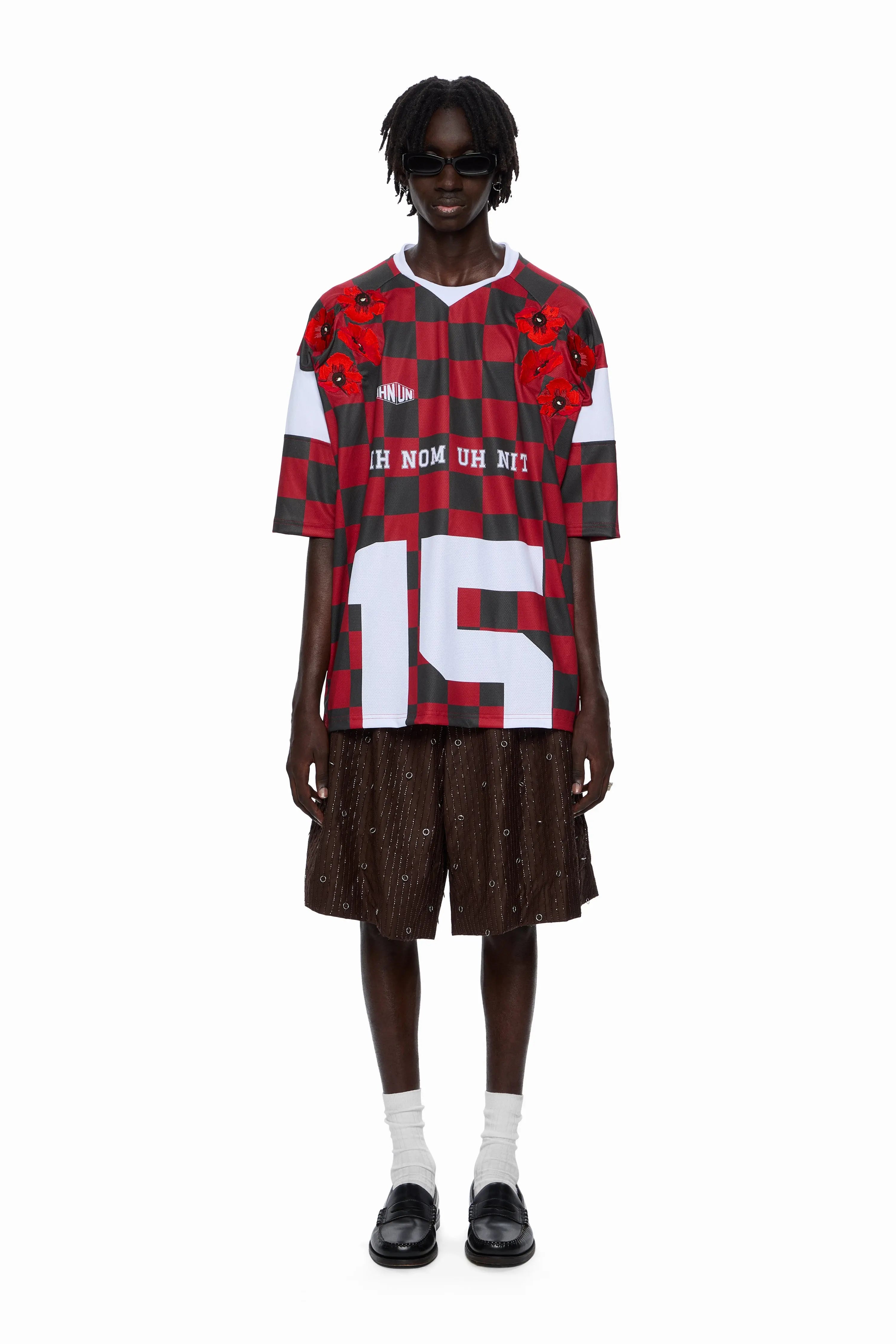 Checkered Floral Football Jersey Ih Nom Uh Nit t-shirt