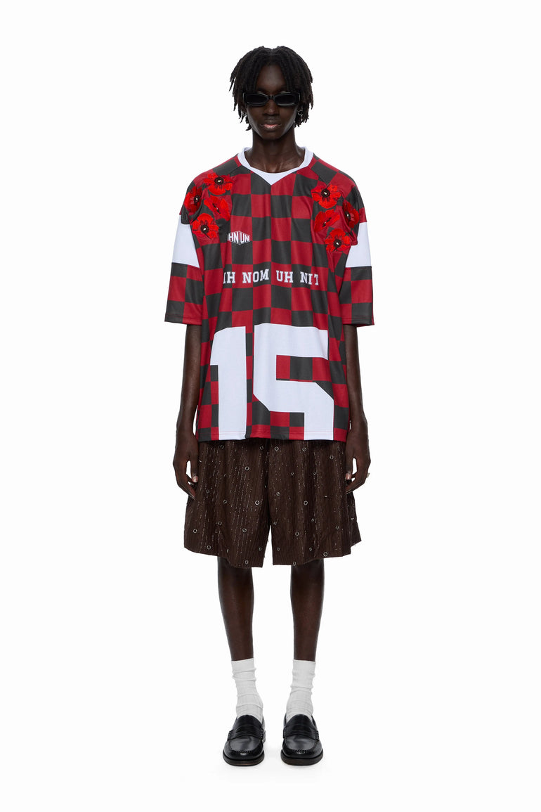 Checkered Floral Football Jersey Ih Nom Uh Nit t-shirt