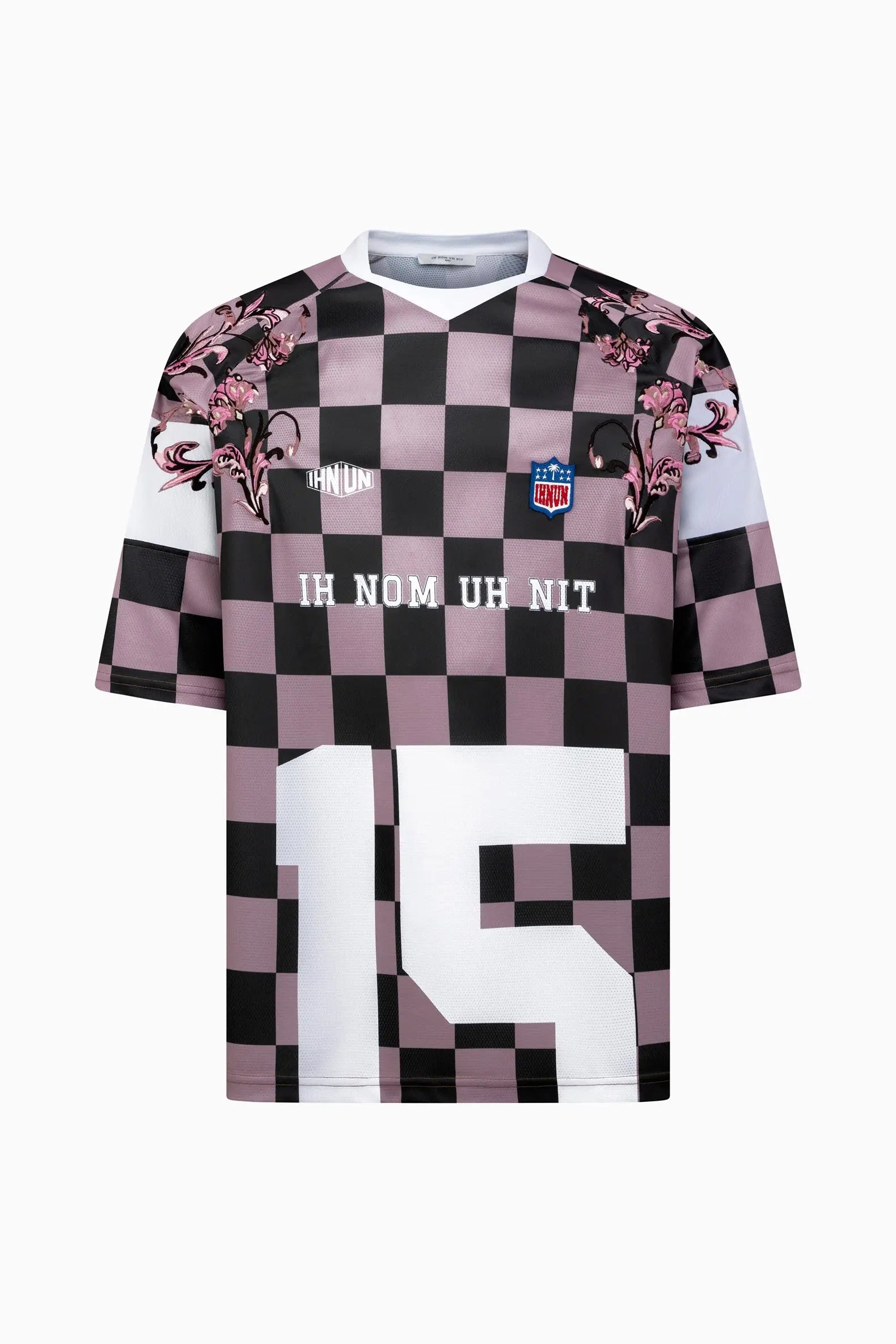 Checkered Floral Football Jersey Ih Nom Uh Nit t-shirt