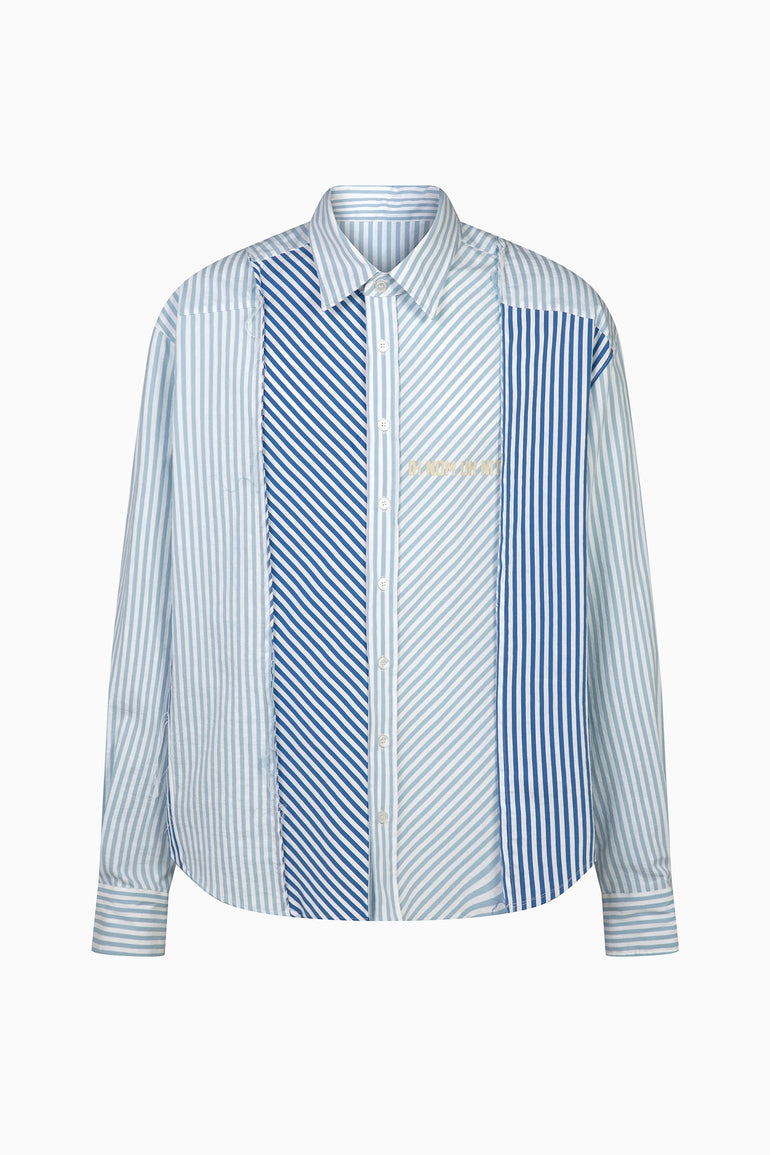 IH NOM UH NIT long-sleeve Stripe Patches shirt with contrast stripe panels