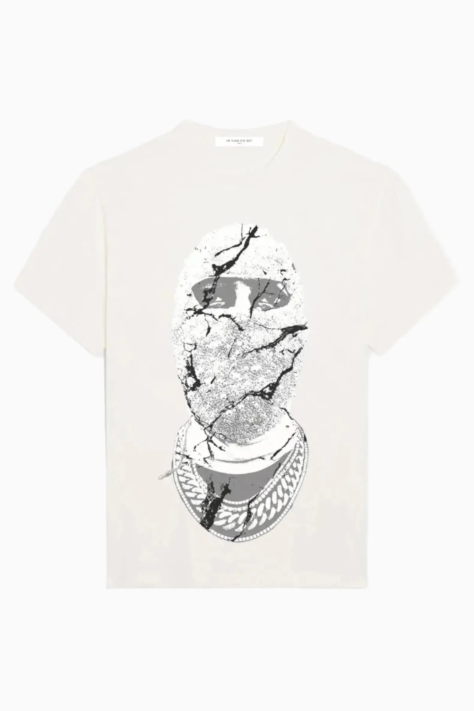 ★【IH NOM UH NIT】★MASK MARBLE EFFECT RELAXED FIT T★ Marble Mask T-Shirt with Mask On | IH NOM UH NIT Front
