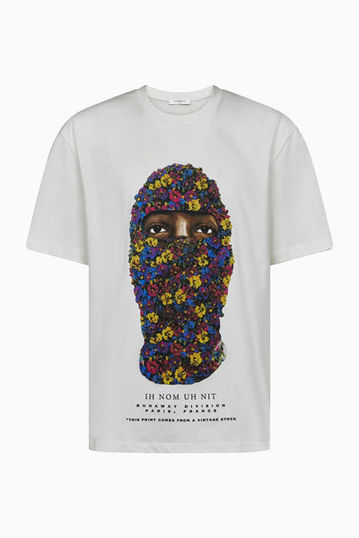 ★関税込★IH NOM UH NIT★MASK GRAPHIC PRINT SHORT SLEEVE T Newspaper Mask T-Shirt | IH NOM UH NIT Material: 100