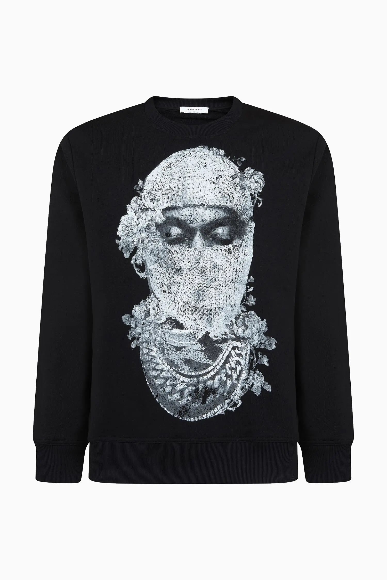 CREWNECK WITH MASK AND ROSES Ih Nom Uh Nit.