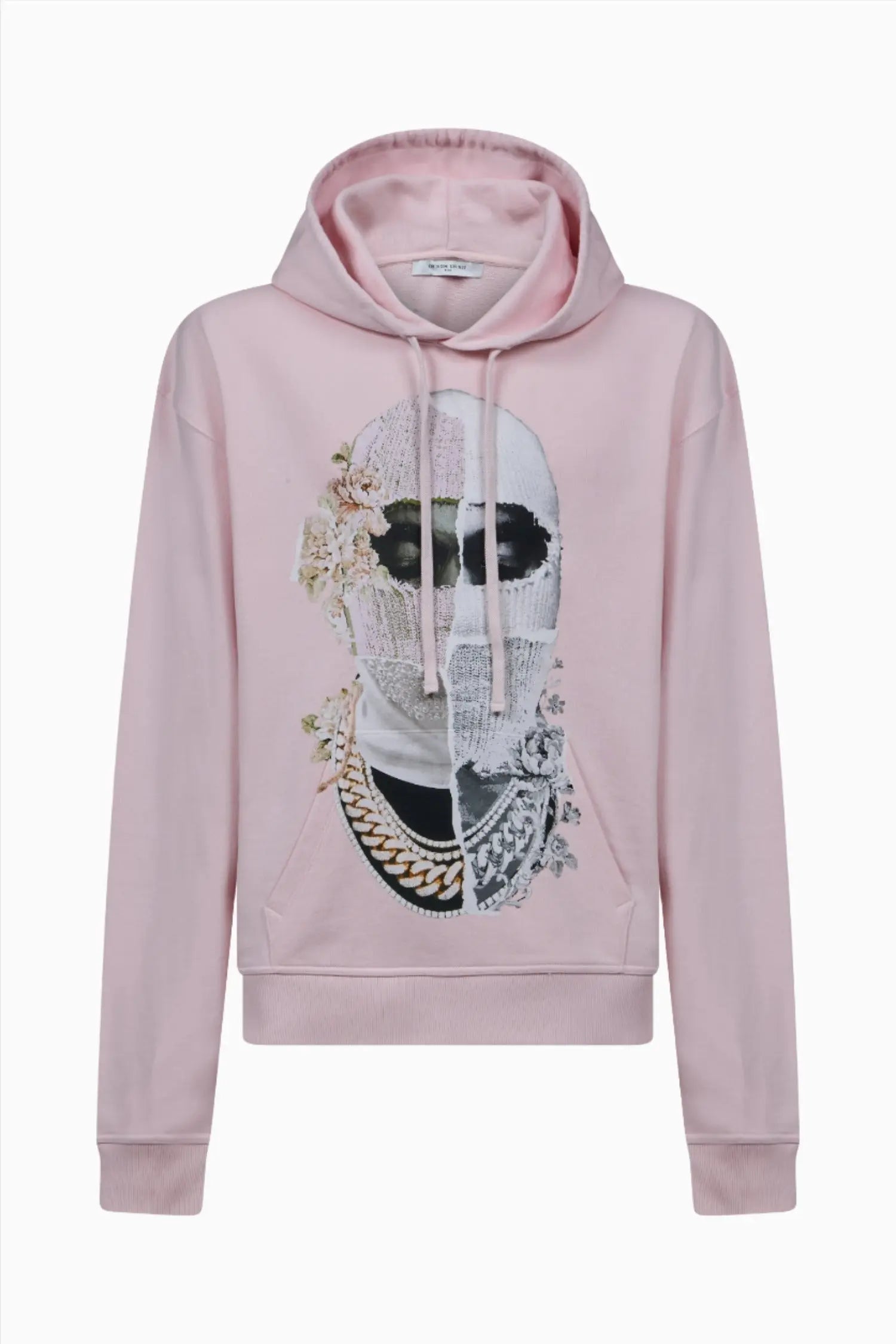 Hoodie with Newspaper style Mask Print - IH NOM UH NIT