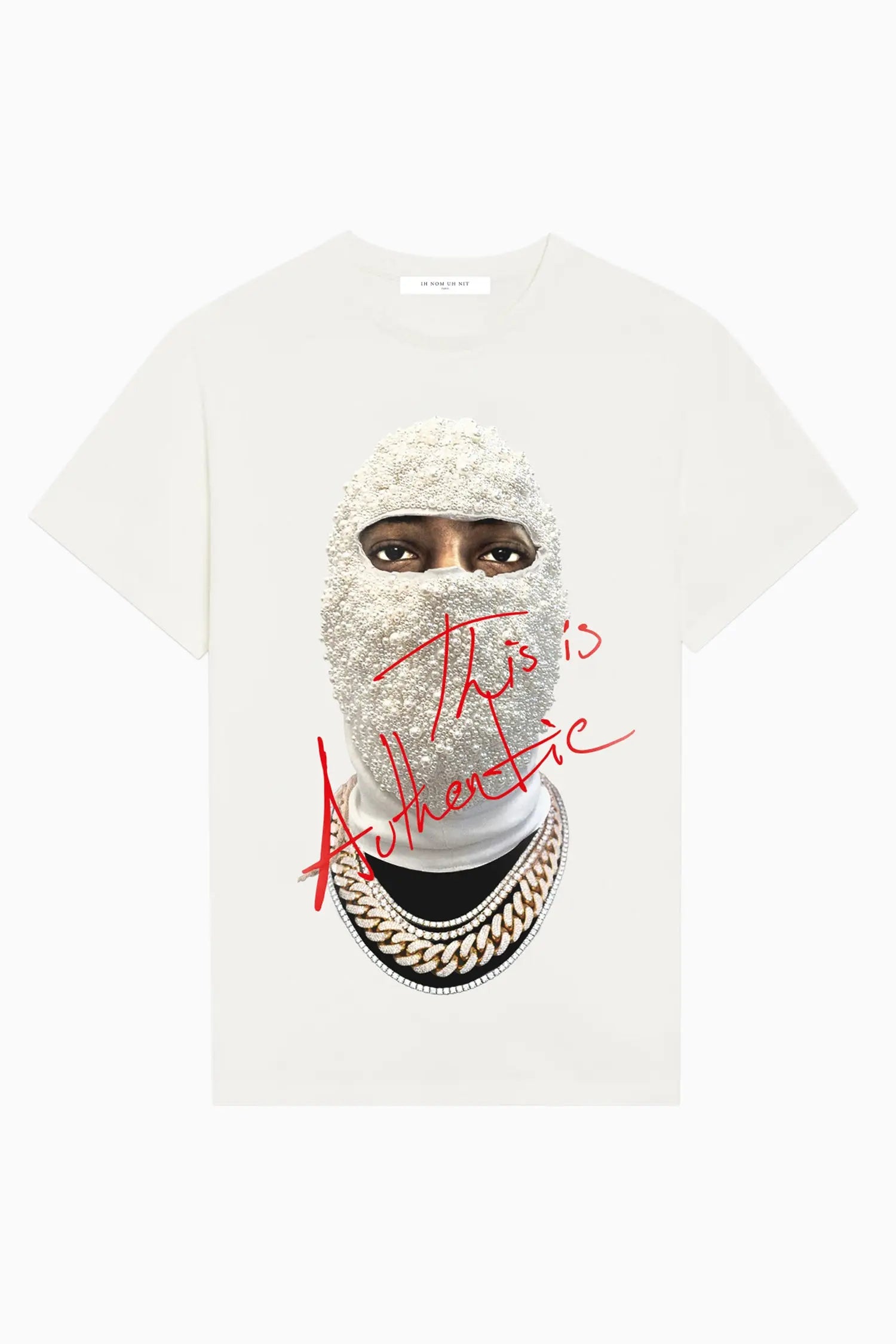 "This is authentic" T-shirt with Logo and mask - IH NOM UH NIT