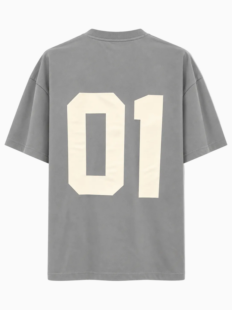 IH NOM UH NIT CLOUD oversized cotton T-shirt with cream 01 graphics on front and back