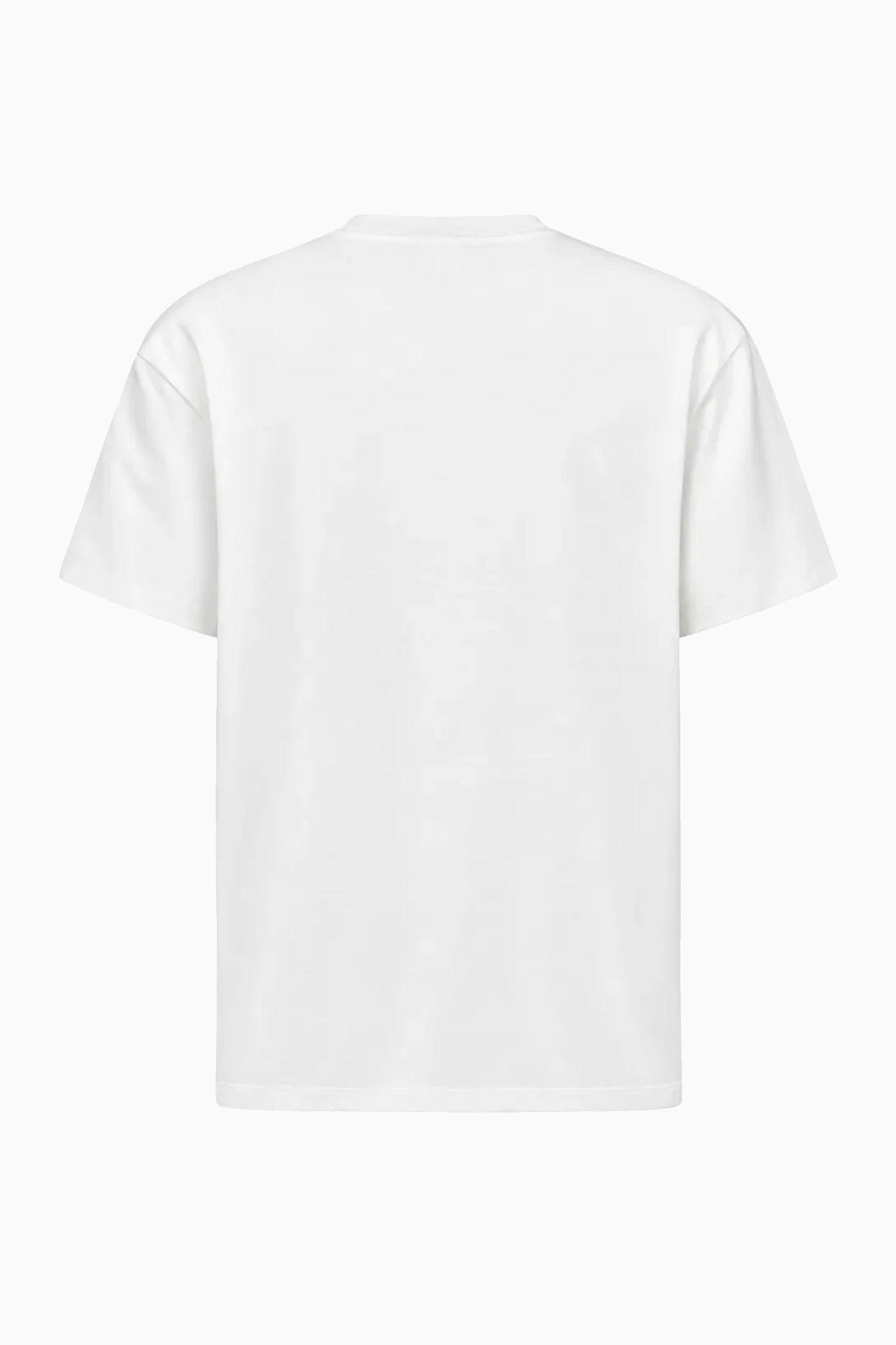 IH NOM UH NIT brown cotton T-shirt featuring the Family Print artwork with a Dobermann and editorial fashion portrait