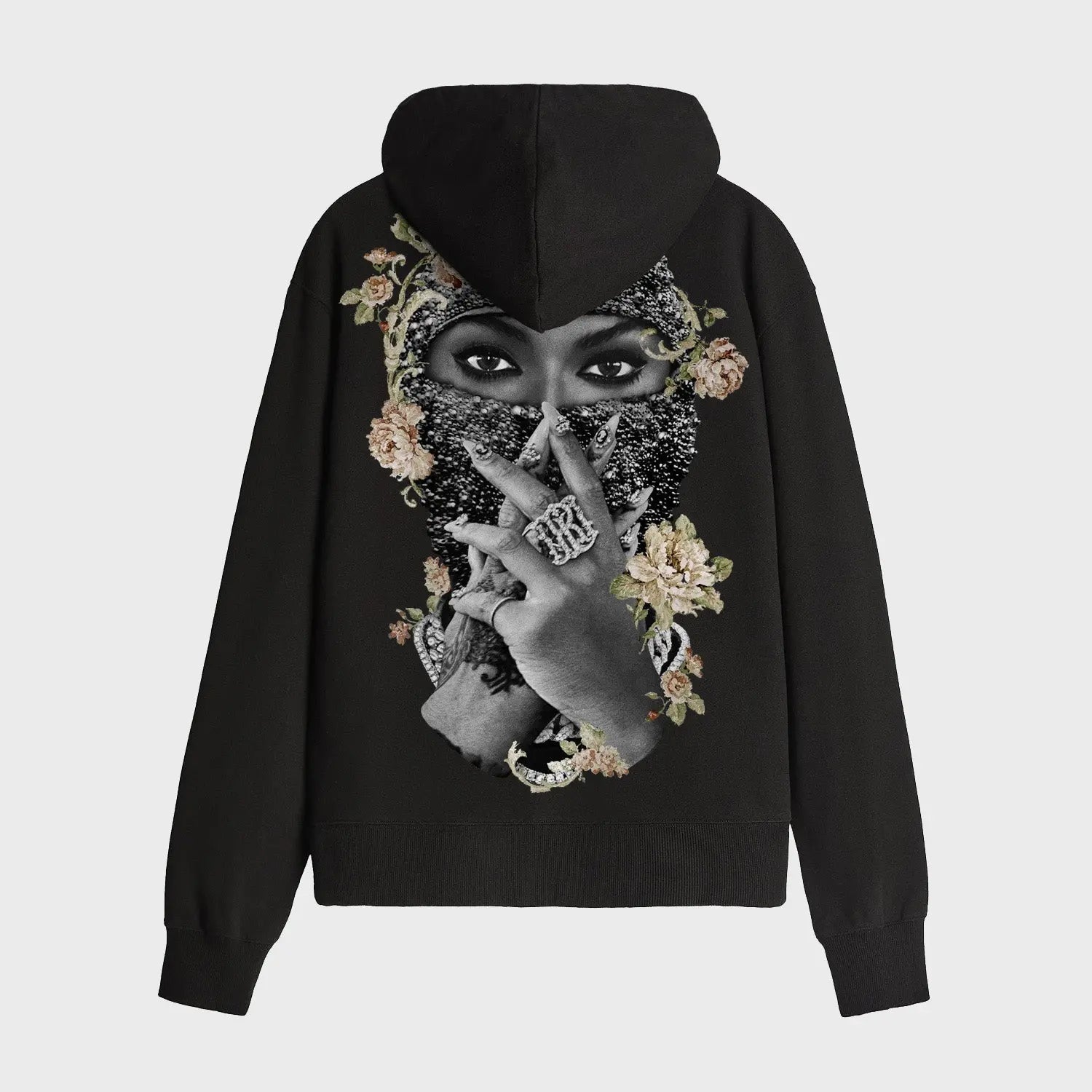 PEARLS AND ROSES MASK HOODIE WITH LOGO - IH NOM UH NIT